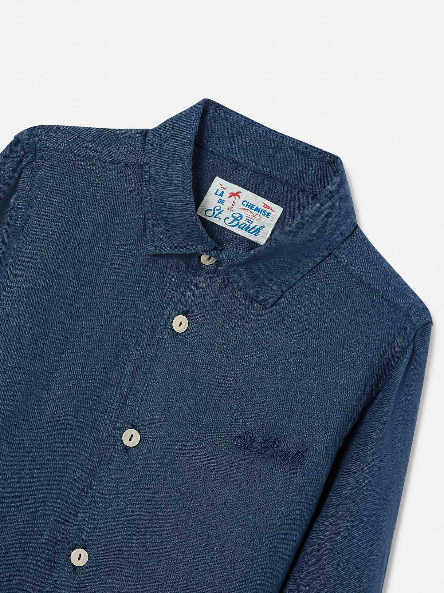 Chemise Agnes bleu marine en lin 