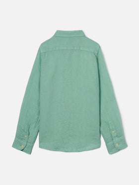 Camicia Agnes in lino verde salvia