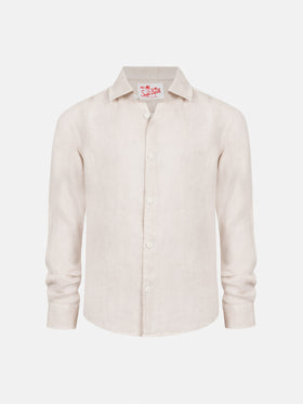 Agnes off-white linen shirt - MC2 Saint Barth