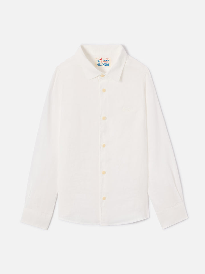Camisa Agnes White en lino 