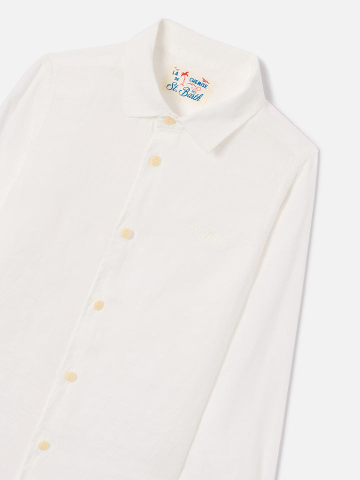 Camisa Agnes White en lino 