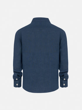 Agnes navy blue linen shirt - MC2 Saint Barth