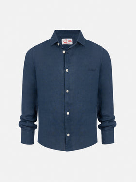 Agnes navy blue linen shirt - MC2 Saint Barth