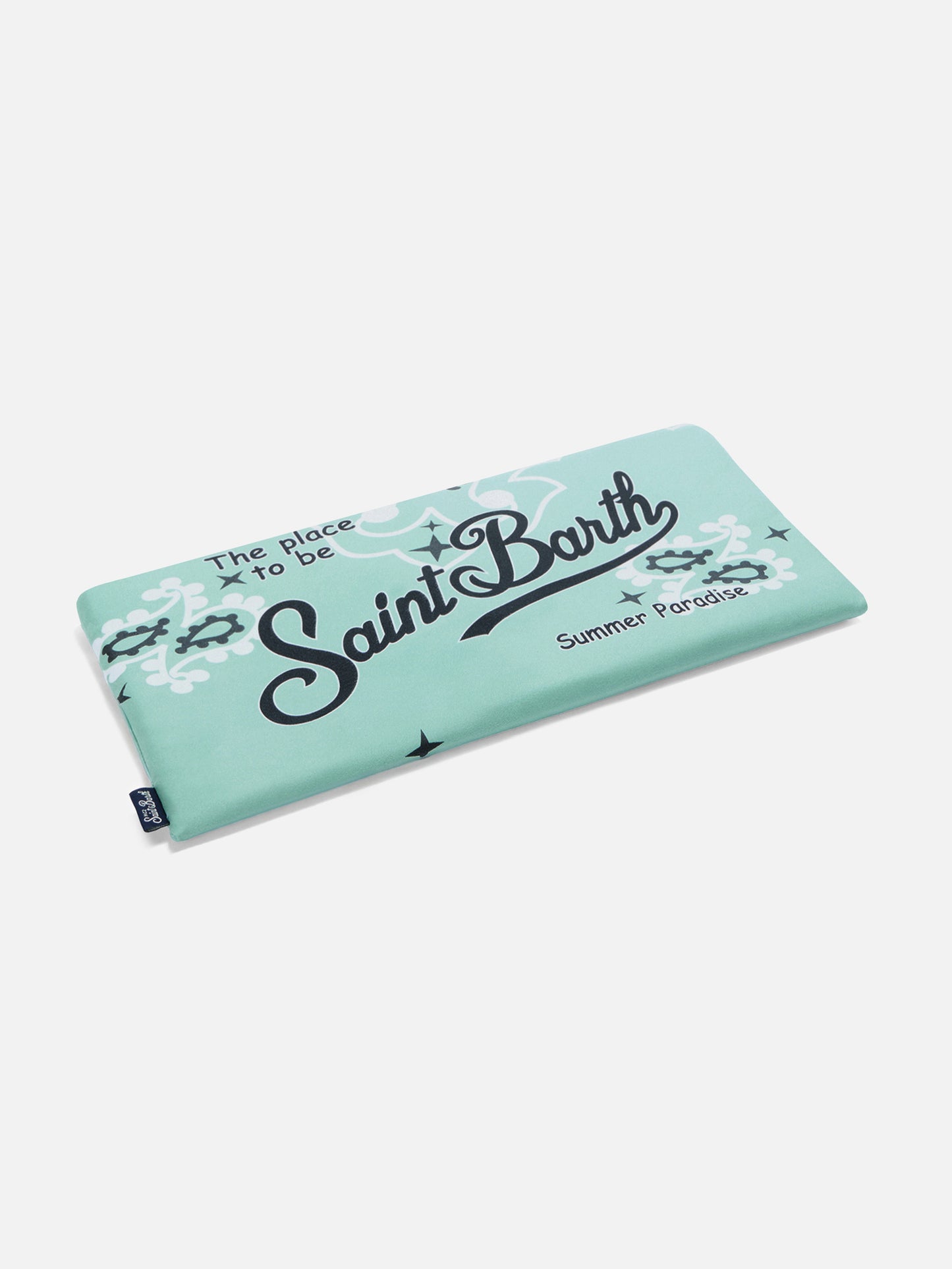 Aidan beach towel with bandana print and logo