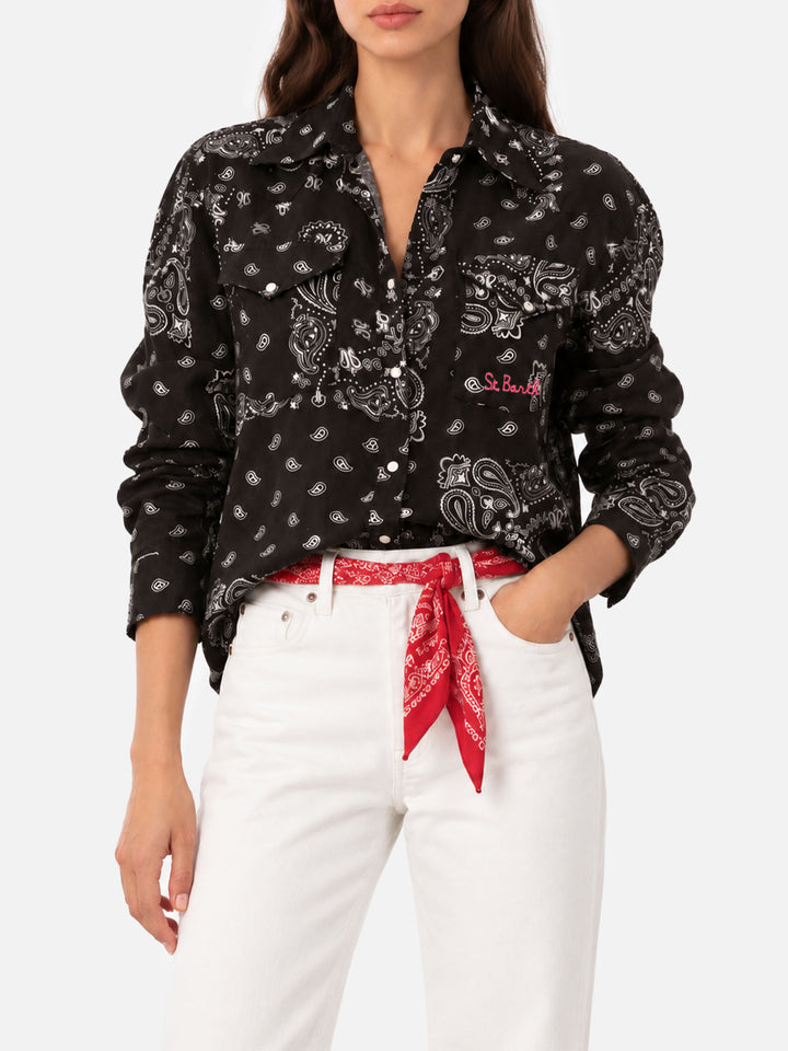 Alodie Tex black linen shirt