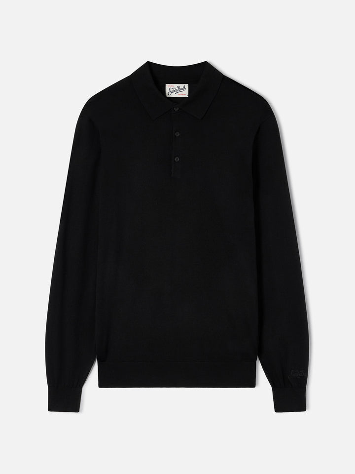 Polo Alfie en Merino noir 
