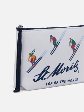 Aline Pouch aus Material in Wolloptik mit St. Moritz-Print | ST. MORITZ TOP OF THE WORLD SPECIAL EDITION 