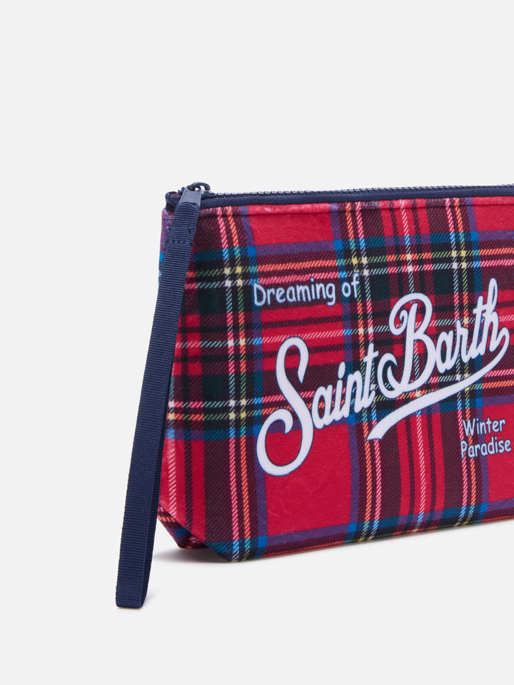 Aline pochette with tartan print