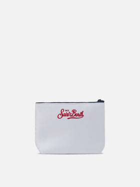 Aline-Pouch aus weißem Wollimitat mit Weihnachtsmotiv | VACANZE DI NATALE SPECIAL EDITION