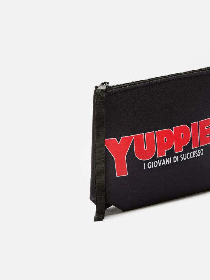 Aline Pouch in wool-effect fabric with Yuppies print | YUPPIES SPECIAL EDITION