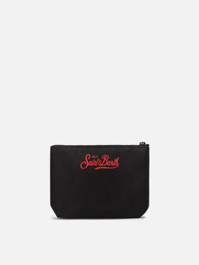 Aline-Pouch aus Wollimitat mit Yuppies-Print | YUPPIES SPECIAL EDITION