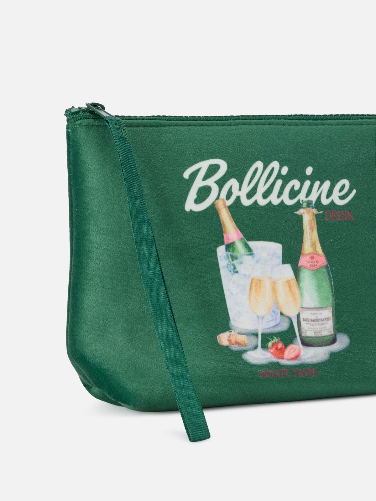 Grünes Aline pochette mit Bollicine-Print 