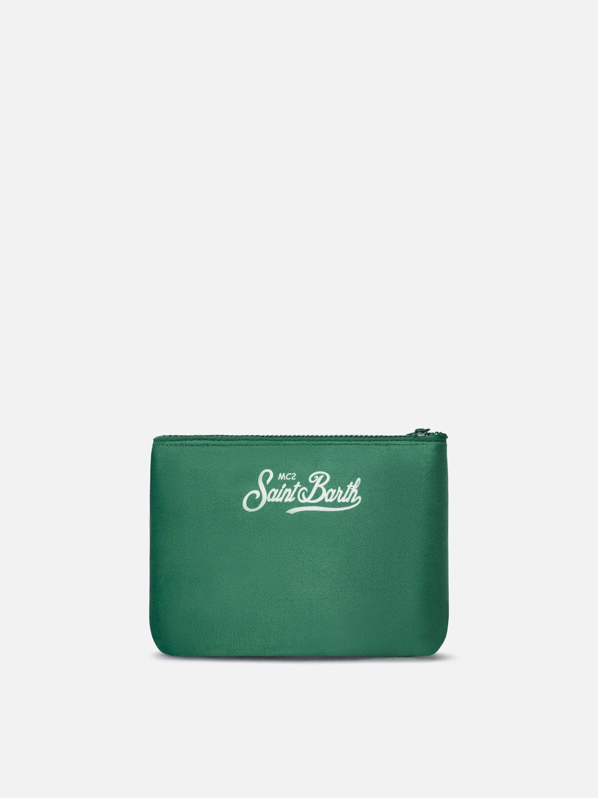 Grünes Aline pochette mit Bollicine-Print 