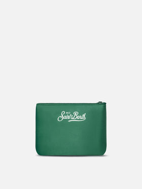 Grünes Aline pochette mit Bollicine-Print 