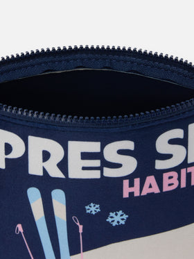 Pouch Aline en tejido efecto lana con estampado Après ski 