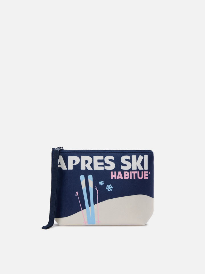 Aline Pouch aus Stoff in Wolloptik mit Après ski-Print 