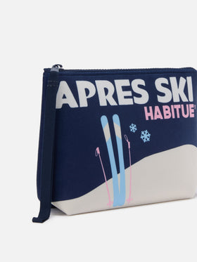 Pouch Aline en tejido efecto lana con estampado Après ski 