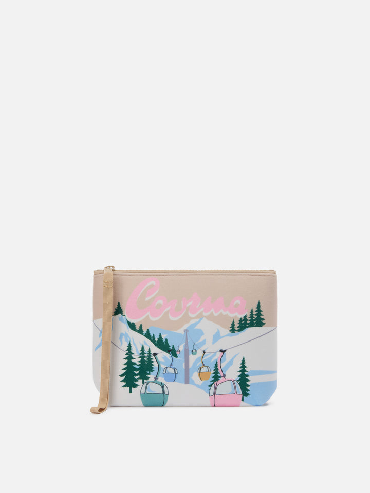 Aline-Pouch aus Wollimitat mit Courmayeur-Print | COURMAYEUR SPECIAL EDITION