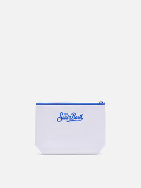 Pochette Aline panna con stampa Après Ski e strass
