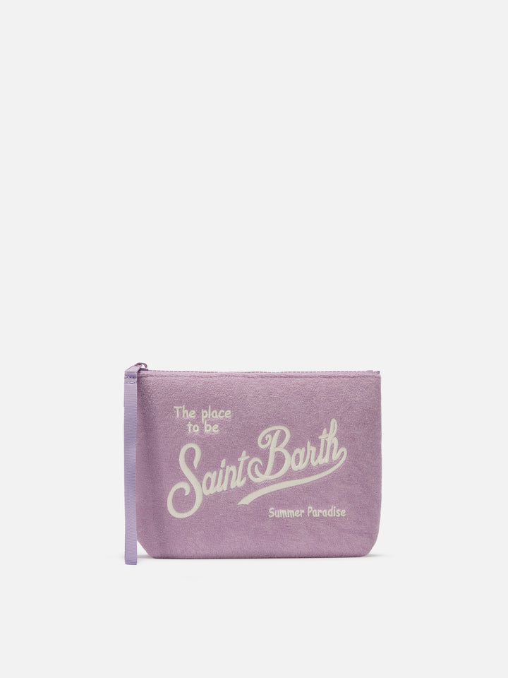 Pochette Aline effetto spugna lilla