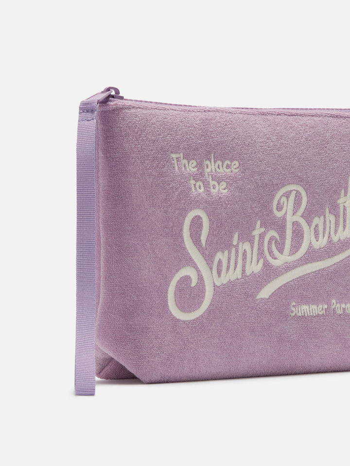 Pochette Aline effetto spugna lilla