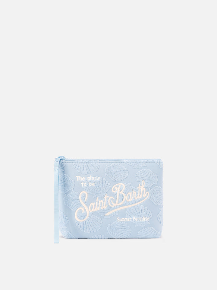 Pochette Aline effetto spugna con motivo conchiglie in rilievo
