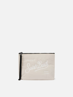 Aline Puffer Pouch in padded beige nylon