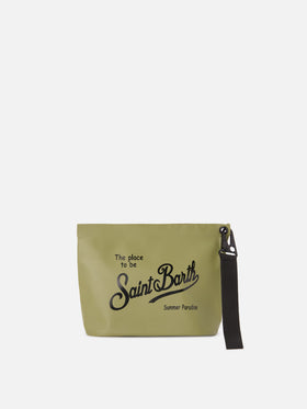 Pochette Aline Aqua imperméable en PVC vert militaire 
