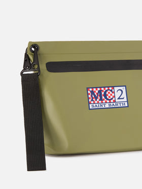 Pochette Aline Aqua imperméable en PVC vert militaire 