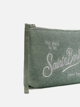 Aline Lurex water green shimmer pouch