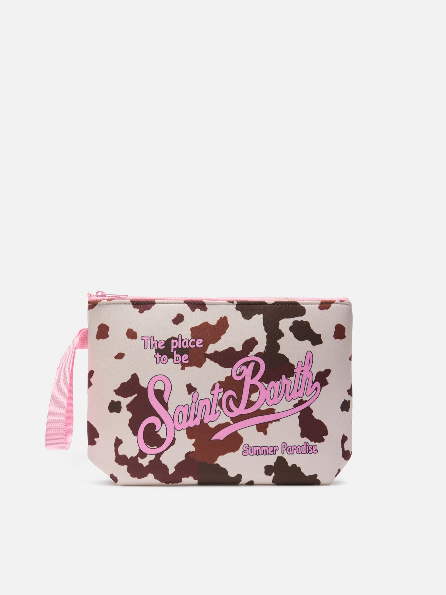 Pochette scuba Aline con estampado de vaca 