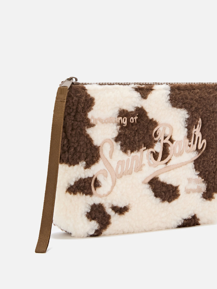 Aline teddy pochette à imprimé vache 