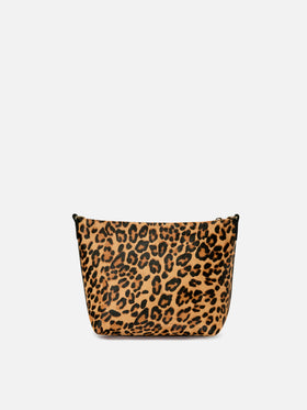 Aline bag in leopard print pony hair with metal logo plaque
