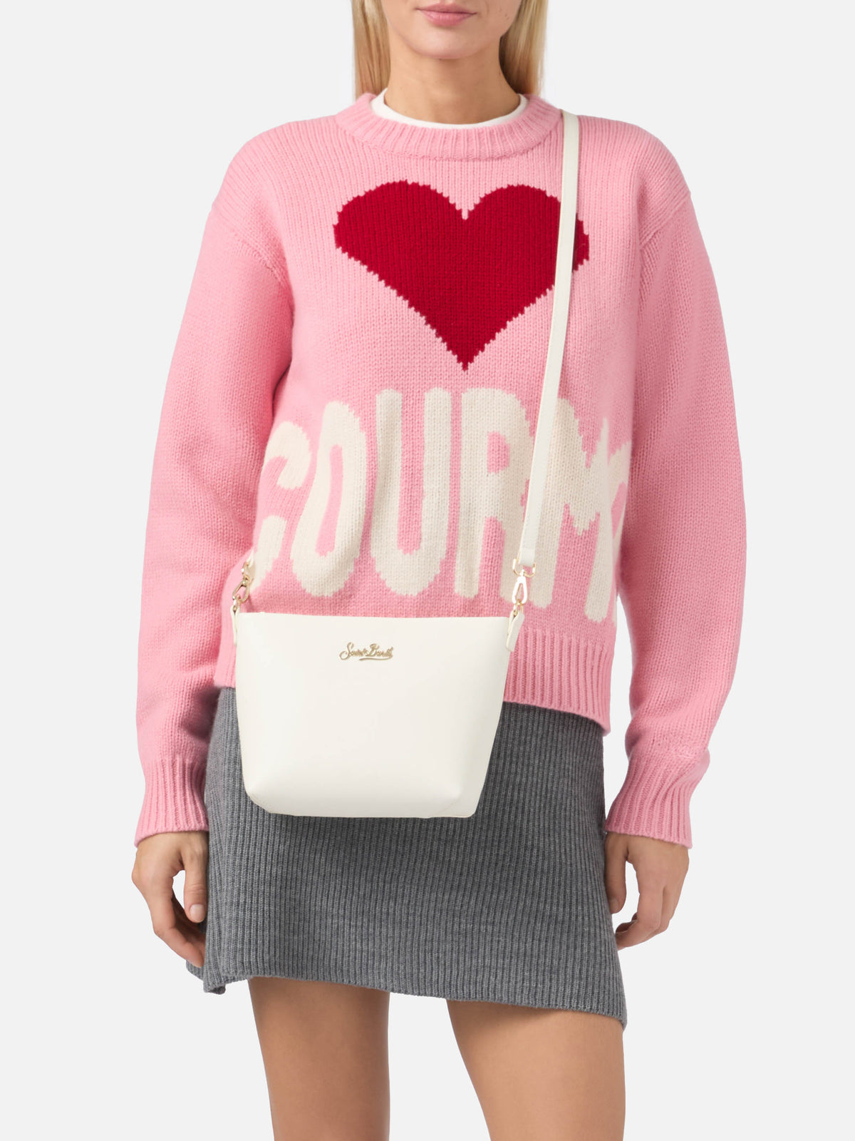 Bolso de hombro Aline en piel blanca 