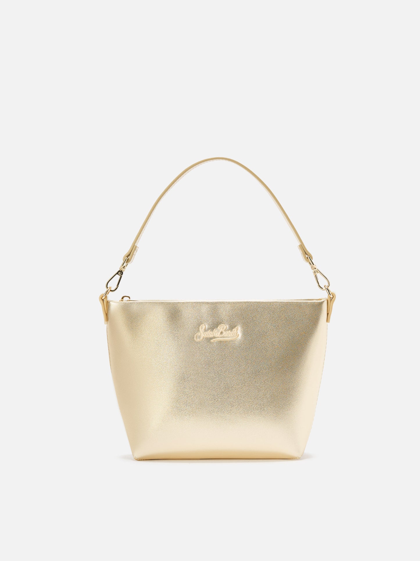 Aline Schultertasche aus goldlaminiertem Leder