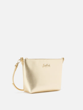 Aline Schultertasche aus goldlaminiertem Leder