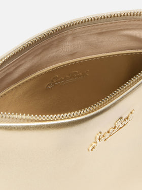 Aline Schultertasche aus goldlaminiertem Leder