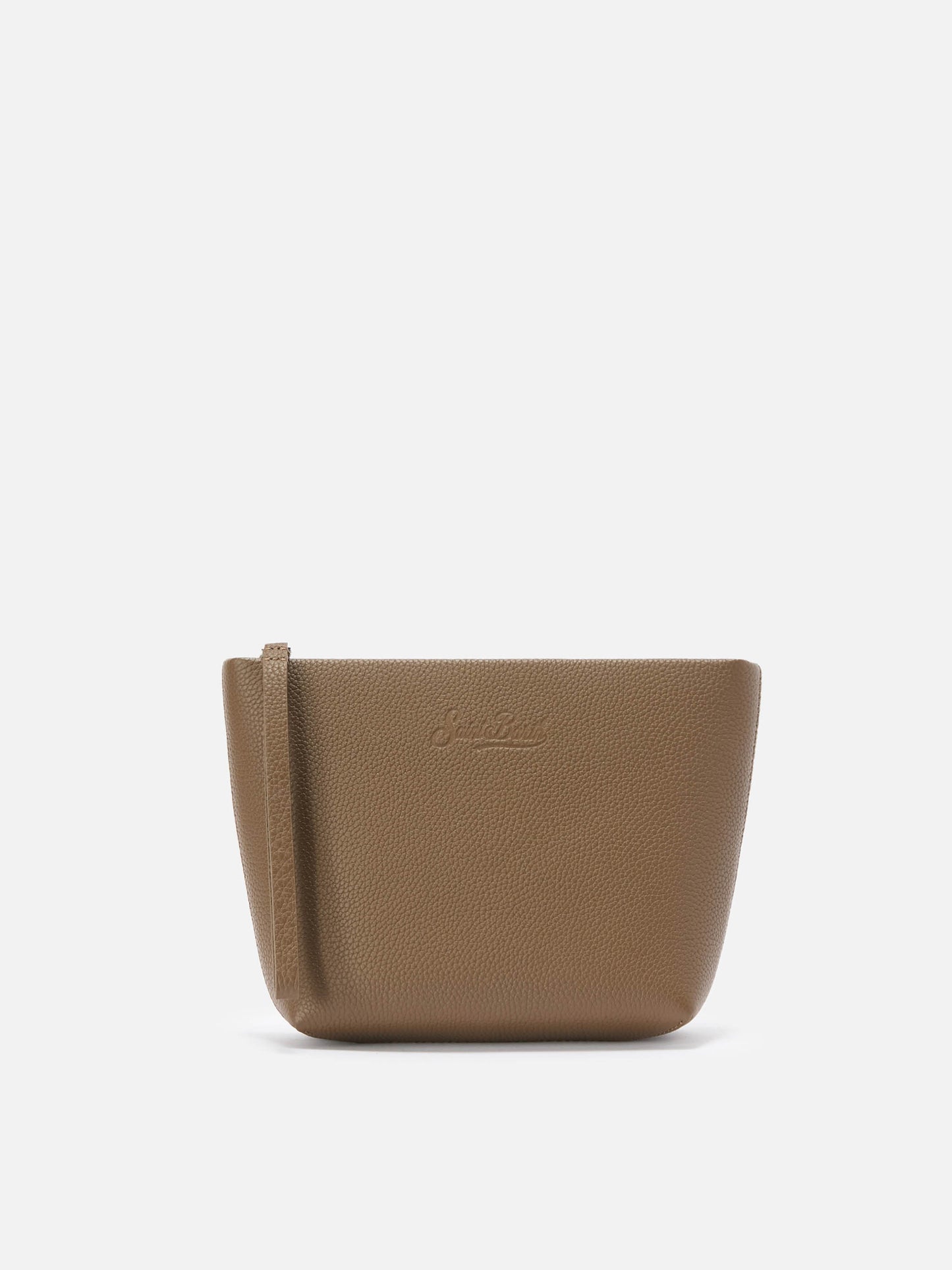 Pouch Aline en piel marrón 