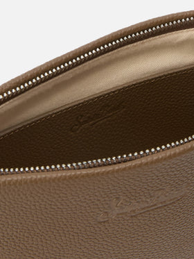 Pouch Aline en piel marrón 
