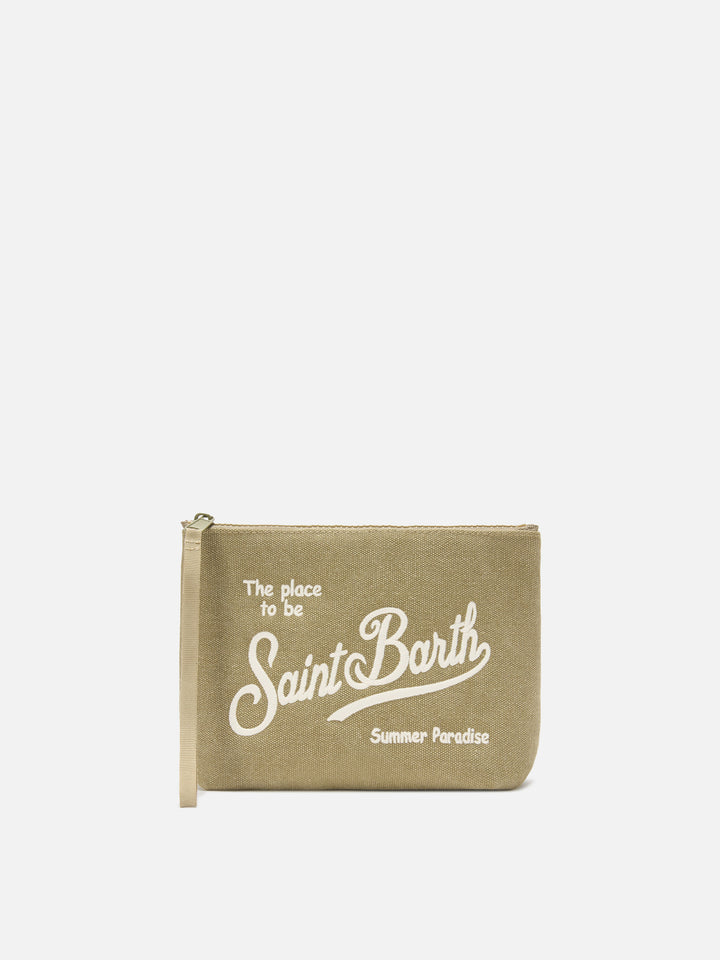 Aline Pochette in canvas marrone
