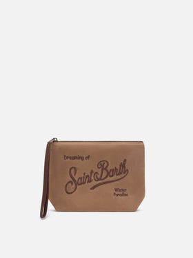 Sombrero Aline encerado pochette con bordado del logotipo 