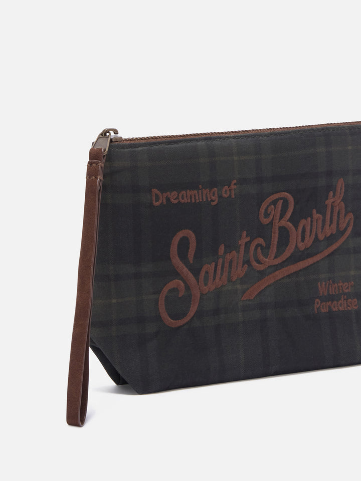 Aline ciré pochette à imprimé tartan 