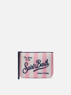 Pochette Aline in scuba a righe rosa