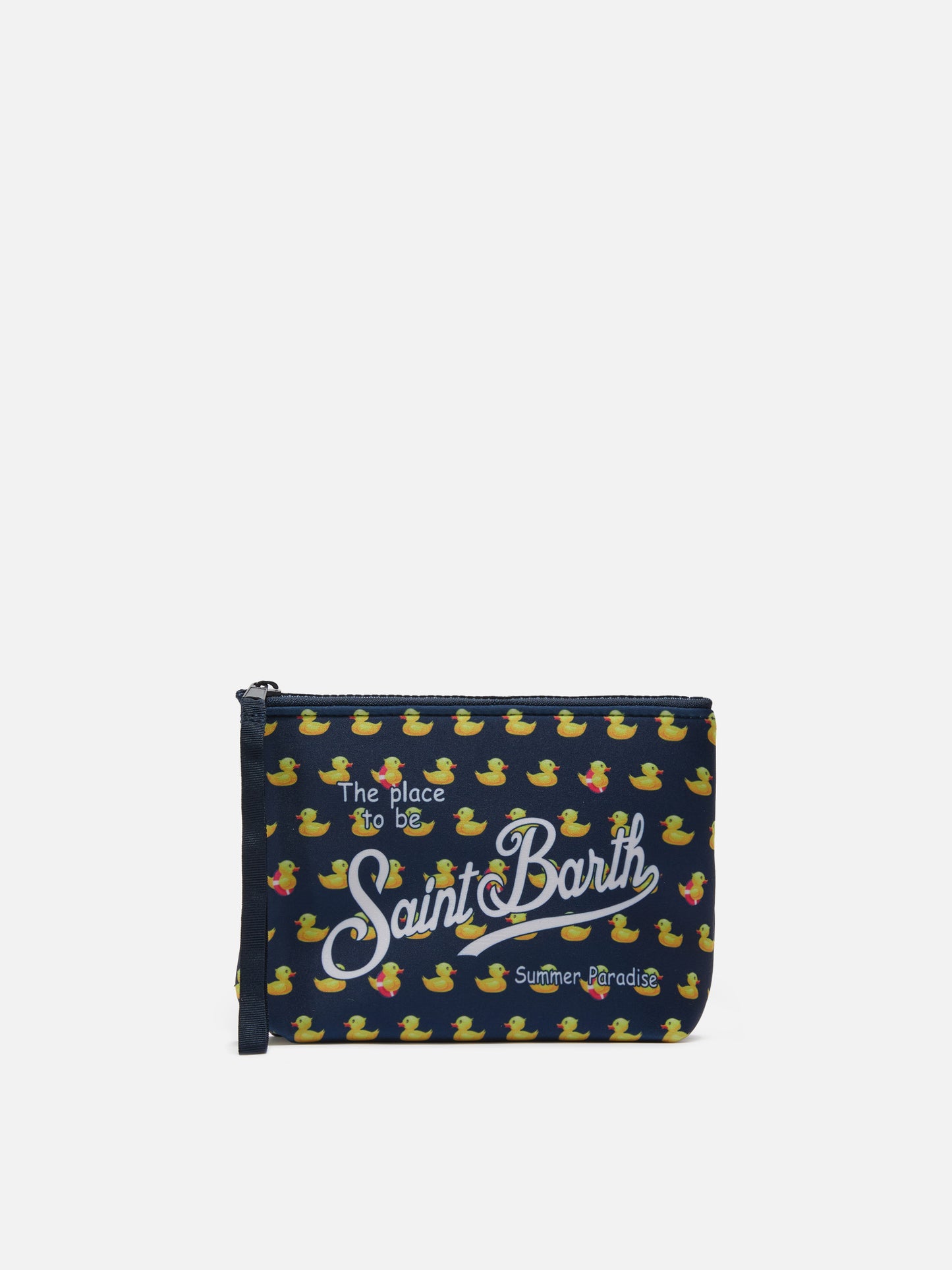 Pochette Aline de scuba con estampado de pato 