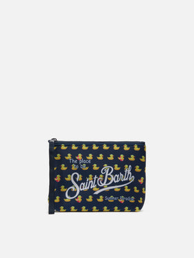 Pochette Aline de scuba con estampado de pato 