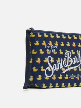 Pochette Aline de scuba con estampado de pato 