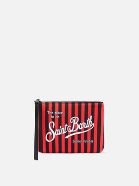 Combinaison de plongée noire Aline pouch avec imprimé rayé AC Milan | AC MILAN SPECIAL EDITION 