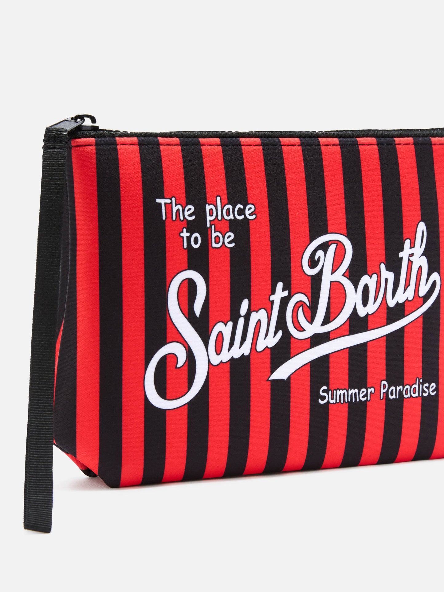 Combinaison de plongée noire Aline pouch avec imprimé rayé AC Milan | AC MILAN SPECIAL EDITION 