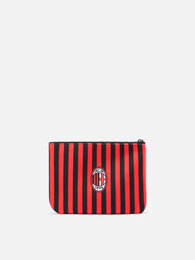 Combinaison de plongée noire Aline pouch avec imprimé rayé AC Milan | AC MILAN SPECIAL EDITION 