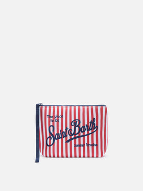 Pochette Aline in scuba a righe rosse